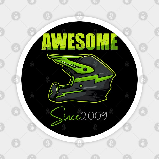 Awesome Biker Since 2009 Birthday 15 Year Old Dirt Bike Magnet by hadlamcom